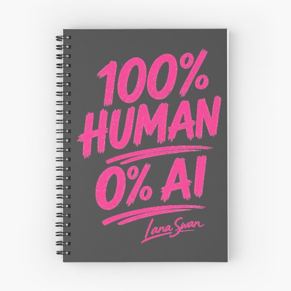Item preview, 100% HUMAN 0% AI | Fuchsia Typography Art | Bold Creative Statement designed and sold by BlueberrySwan.
