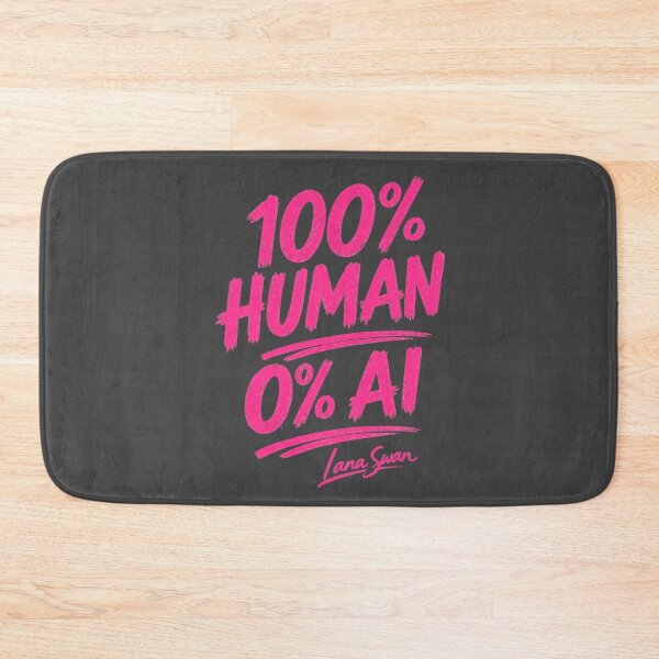 Item preview, 100% HUMAN 0% AI | Fuchsia Typography Art | Bold Creative Statement designed and sold by BlueberrySwan.