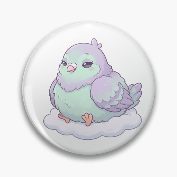 Item preview, Dreamy Kawaii Pigeon on Cloud | Soft Pastel Cute Bird Design designed and sold by HelgaCraftery.