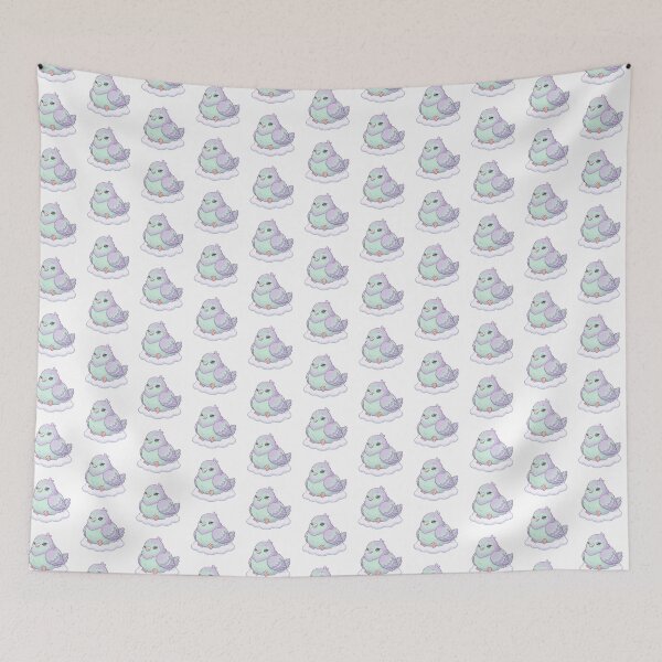 Item preview, Dreamy Kawaii Pigeon on Cloud | Soft Pastel Cute Bird Design designed and sold by HelgaCraftery.