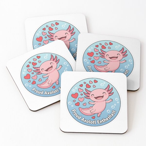 Item preview, Proud Axolotl Enthusiast - Cute Pink Axolotl Sticker designed and sold by NovaBitWalls.