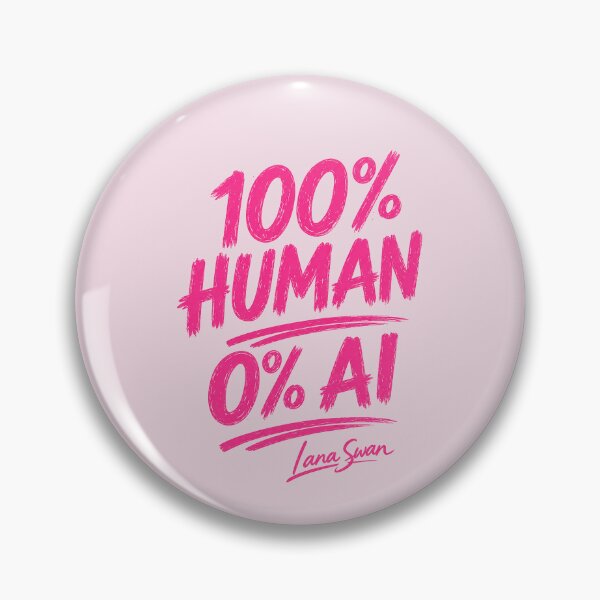 Item preview, 100% HUMAN 0% AI | Fuchsia Typography Print | Soft Pink Creator Design designed and sold by BlueberrySwan.