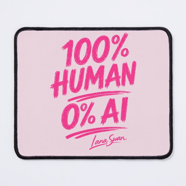 Item preview, 100% HUMAN 0% AI | Fuchsia Typography Print | Soft Pink Creator Design designed and sold by BlueberrySwan.