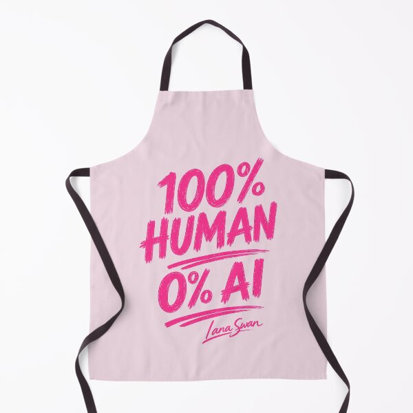 Item preview, 100% HUMAN 0% AI | Fuchsia Typography Print | Soft Pink Creator Design designed and sold by BlueberrySwan.
