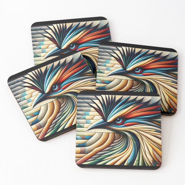 Item preview, Colorful Abstract Bird Floral Geometric Art designed and sold by PlanetEye Designs.