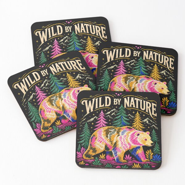 Item preview, Psychedelic Bear- Wild By Nature-Rainbow Grizzly Bear- Nature Lover Aesthetic Design designed and sold by Trinidesigns123.