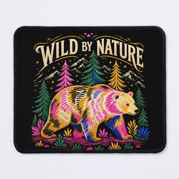 Item preview, Psychedelic Bear- Wild By Nature-Rainbow Grizzly Bear- Nature Lover Aesthetic Design designed and sold by Trinidesigns123.
