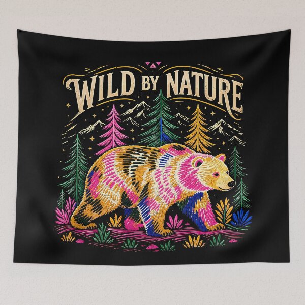 Item preview, Psychedelic Bear- Wild By Nature-Rainbow Grizzly Bear- Nature Lover Aesthetic Design designed and sold by Trinidesigns123.