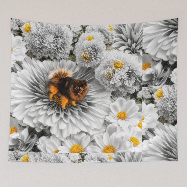 Item preview, Pomeranian on flowers  designed and sold by envycollection.