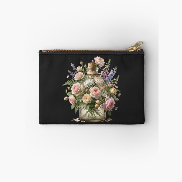 Item preview, Vintage Botanical Flower Bottle with Pink Roses designed and sold by Utopian-Magic.