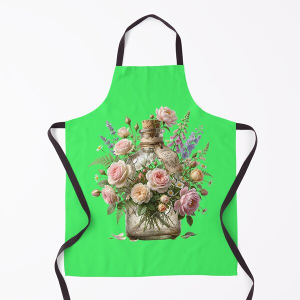 Item preview, Vintage Botanical Flower Bottle with Pink Roses designed and sold by Utopian-Magic.