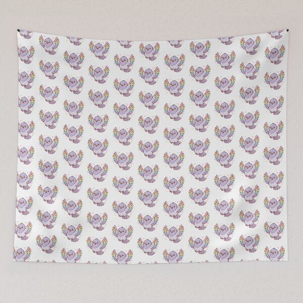 Item preview, Rainbow Wing Kawaii Pigeon | Cute Flying Pastel Bird Design designed and sold by HelgaCraftery.