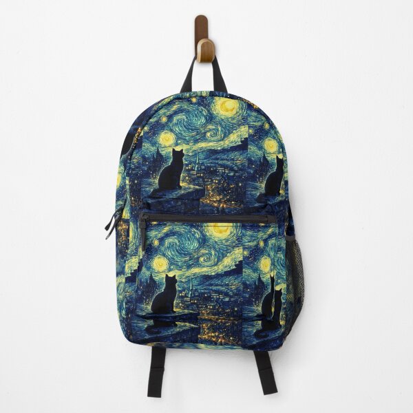 Item preview, The Starry Night Black Cat - Van Gogh Art Parody designed and sold by Shirtely.