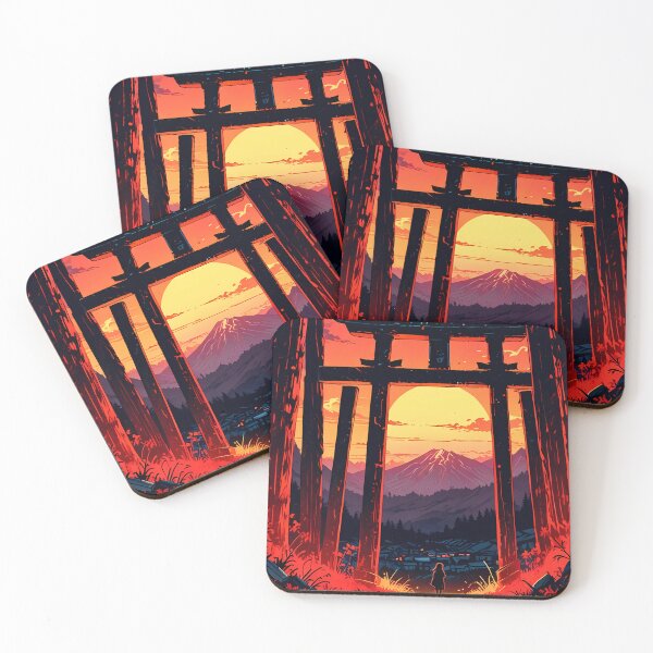 Item preview, Traditional Japanese Torii Gate Mountain Ukiyo-e designed and sold by StudioPixelPro.