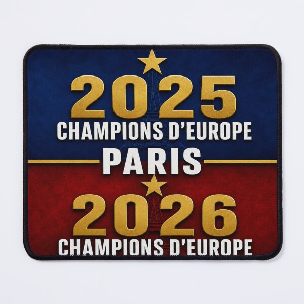 Item preview, Champions of Europe 2025 2026 Split Screen Blue Red Dual Year Football Fan designed and sold by BrickByDream.