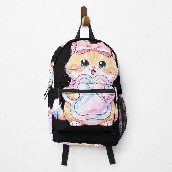 Item preview, Kawaii Cat Holding Holographic Paw designed and sold by Moody Vibes Studio.