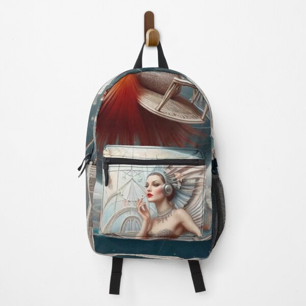 Item preview, Art Deco Woman Space Swing Portrait Futuristic City Globe Fantasy Art designed and sold by IRON SIREN.