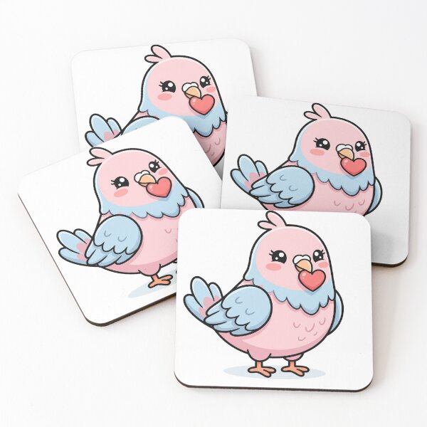 Item preview, Cute Kawaii Pigeon with Heart | Adorable Pastel Love Bird designed and sold by HelgaCraftery.
