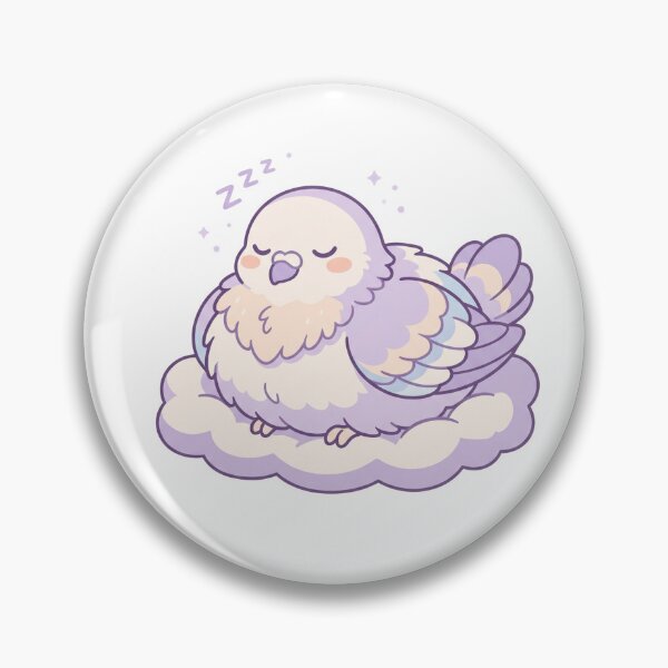 Item preview, Sleepy Kawaii Pigeon on Cloud | Cozy Dreamy Cute Bird Design designed and sold by HelgaCraftery.