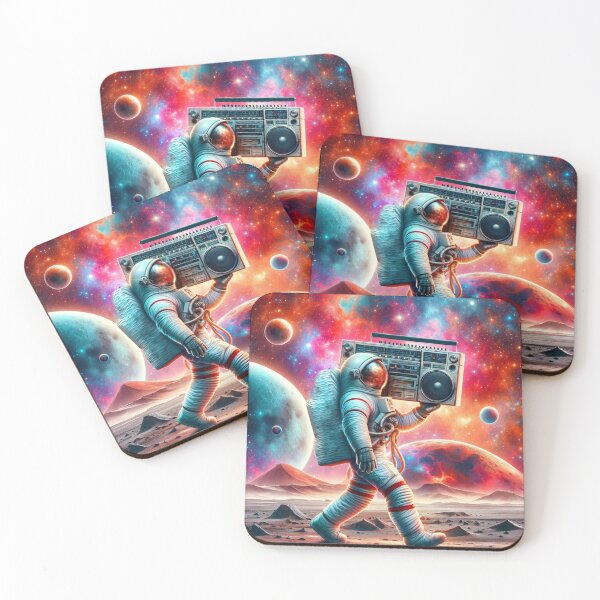 Item preview, Retro Astronaut Boombox Cosmic Space Art designed and sold by PlanetEye Designs.