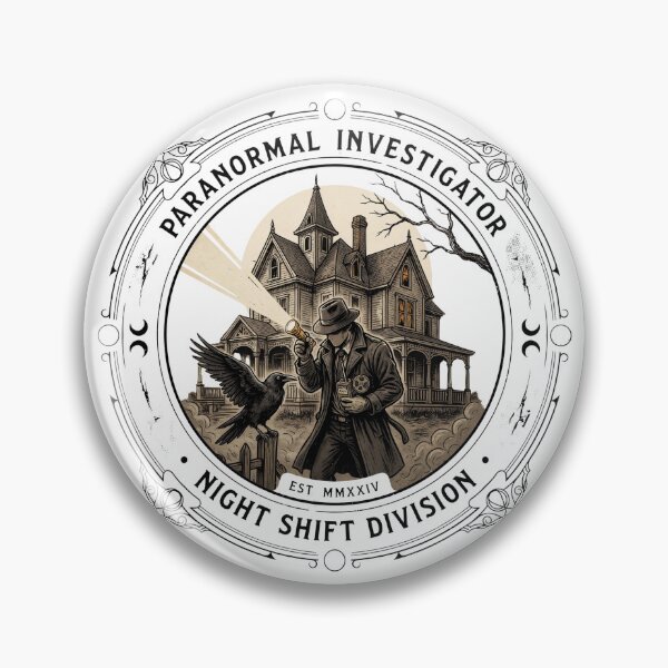 Item preview, Paranormal Investigator Night Shift Division – Gothic Ghost Hunter Haunted House Design designed and sold by ArcticFoxStudio.