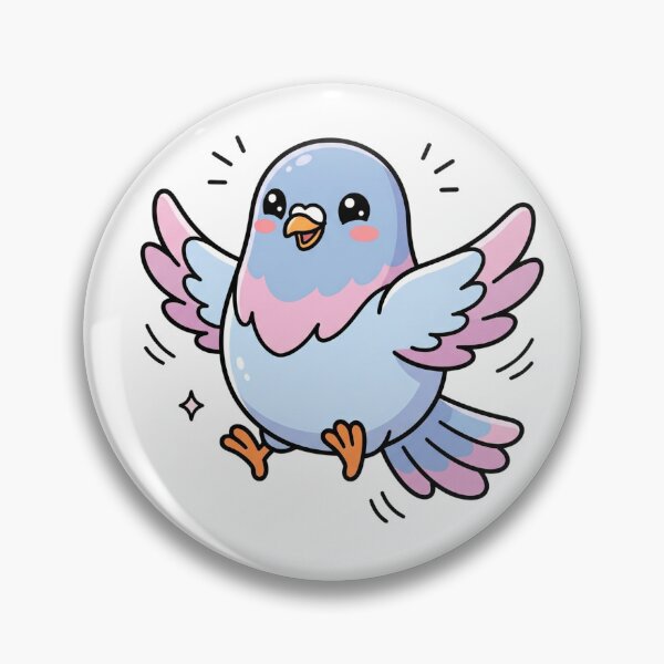 Item preview, Happy Kawaii Pigeon | Cute Flapping Bird Pastel Design designed and sold by HelgaCraftery.