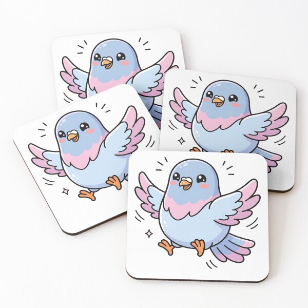 Item preview, Happy Kawaii Pigeon | Cute Flapping Bird Pastel Design designed and sold by HelgaCraftery.