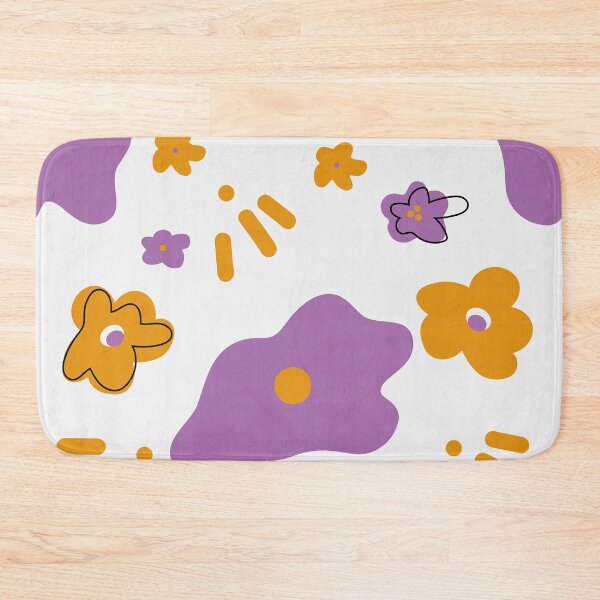 Aperçu de l'œuvre FLEURS JOYEUSES ORANGE ET VIOLET 2 créée et vendue par isamartindesign.