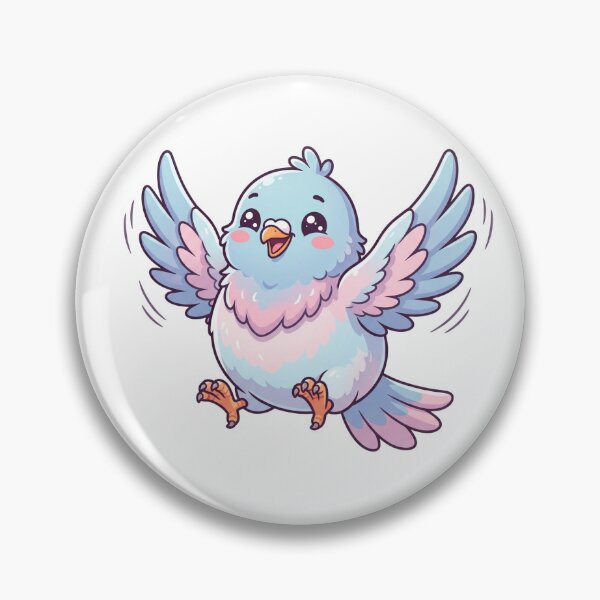 Item preview, Happy Kawaii Pigeon | Cute Fluffy Pastel Bird Design designed and sold by HelgaCraftery.