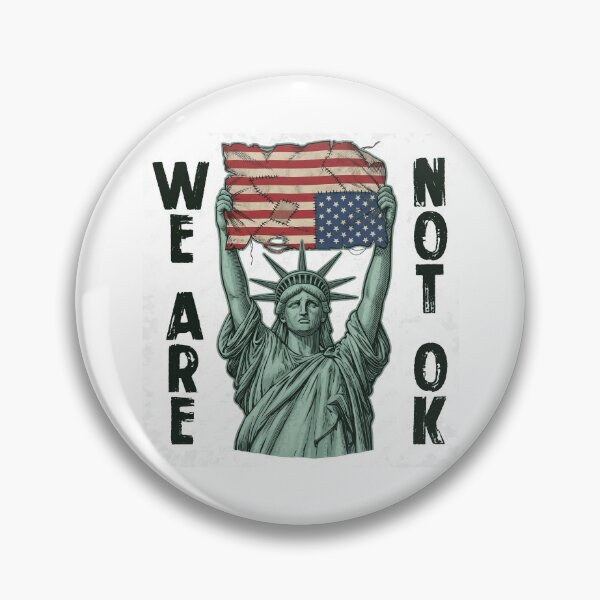 Item preview, We Are Not OK Distressed Statue of Liberty American Flag Protest designed and sold by rediscoveredapp.
