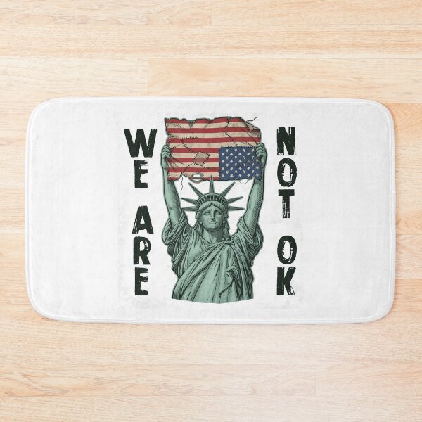 Item preview, We Are Not OK Distressed Statue of Liberty American Flag Protest designed and sold by rediscoveredapp.