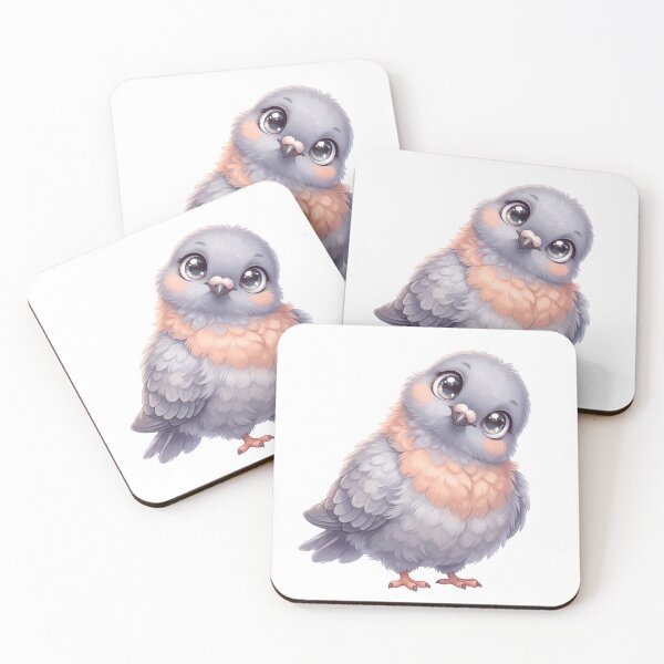 Item preview, Adorable Fluffy Pigeon | Cute Big Eyes Bird Illustration designed and sold by HelgaCraftery.