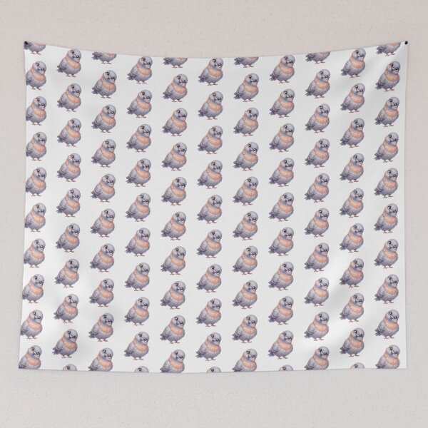 Item preview, Adorable Fluffy Pigeon | Cute Big Eyes Bird Illustration designed and sold by HelgaCraftery.