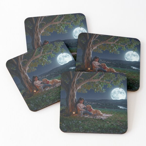 Item preview, Under the Moonlight with My Dog designed and sold by Rasha-flow.