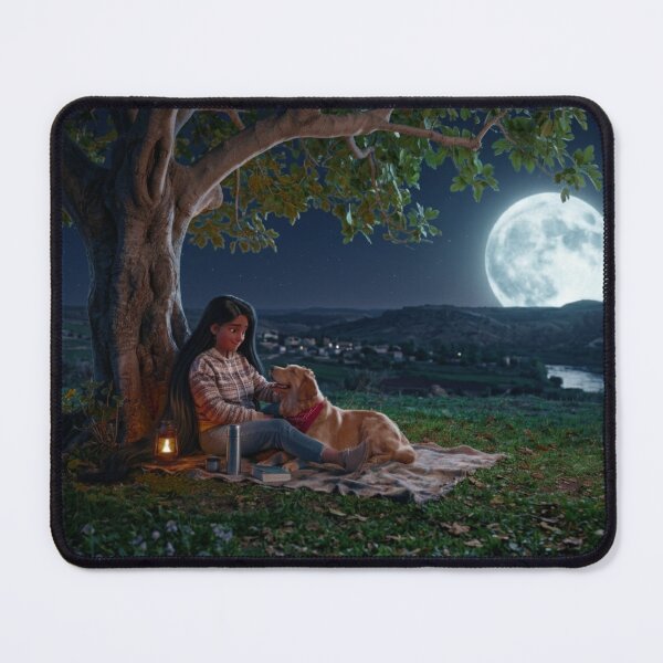 Item preview, Under the Moonlight with My Dog designed and sold by Rasha-flow.