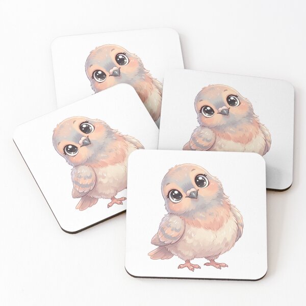 Item preview, Cute Fluffy Pigeon with Big Eyes | Soft Pastel Bird Illustration designed and sold by HelgaCraftery.