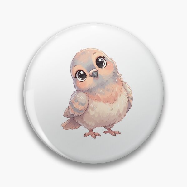 Item preview, Cute Fluffy Pigeon with Big Eyes | Soft Pastel Bird Illustration designed and sold by HelgaCraftery.