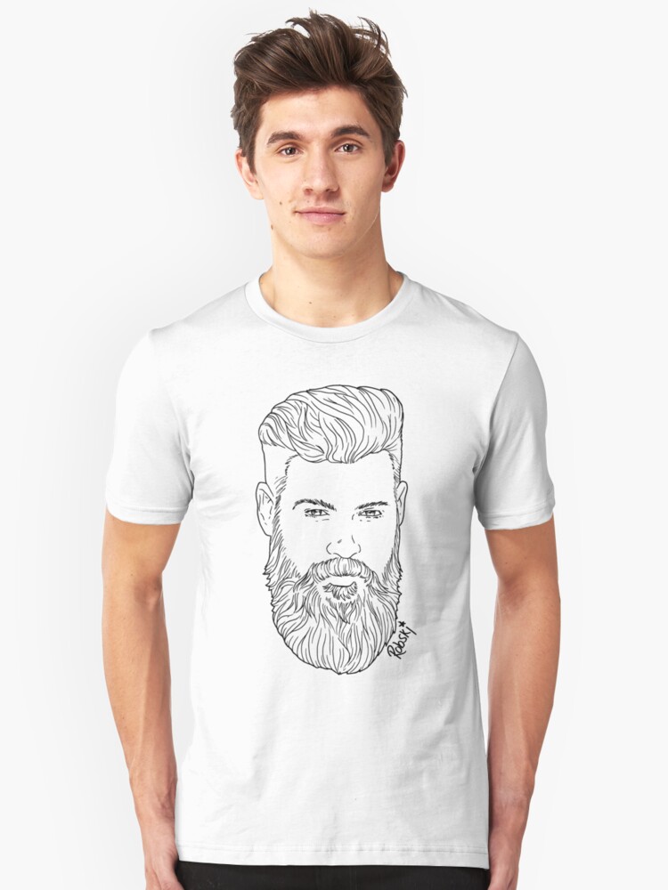 Alternate view of Handsome Bearded Bear BL Slim Fit T-Shirt