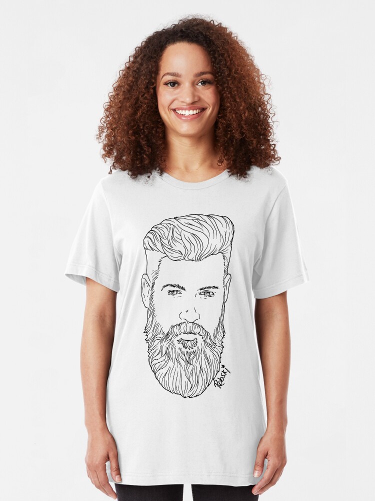 Alternate view of Handsome Bearded Bear BL Slim Fit T-Shirt