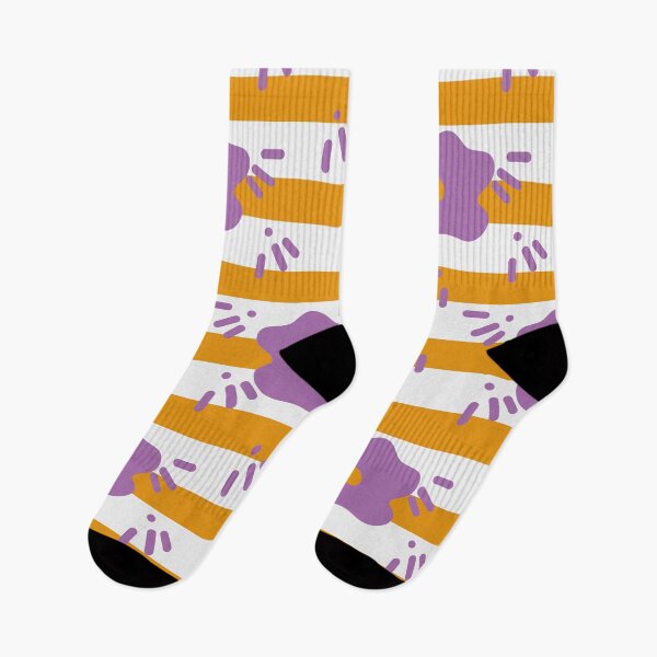 Item preview, HAPPY FLOWERS ORANGE AND PURPLE 4. STRIPES designed and sold by isamartindesign.