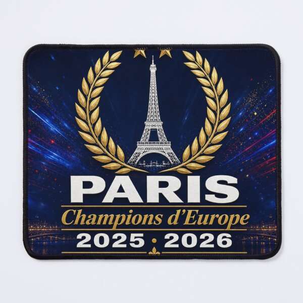 Item preview, Paris Champions of Europe 2025 2026 Eiffel Tower Night Two Gold Stars designed and sold by BrickByDream.