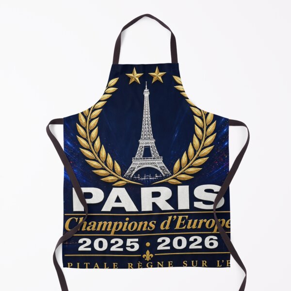 Item preview, Paris Champions of Europe 2025 2026 Eiffel Tower Night Two Gold Stars designed and sold by BrickByDream.