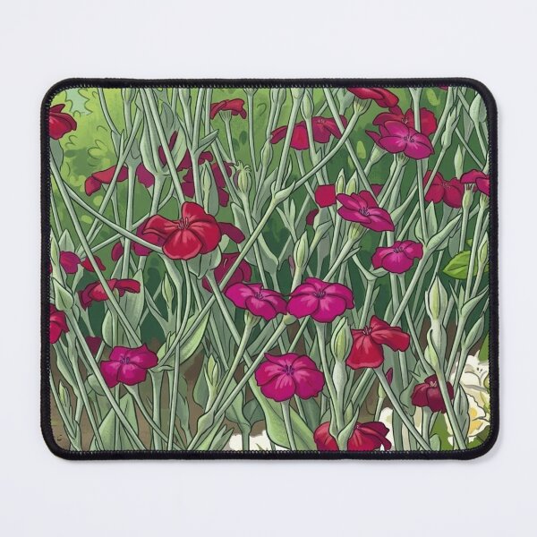Item preview, Whimsical Fuchsia Garden Illustration – Floral Art Print designed and sold by AirCrayons27.