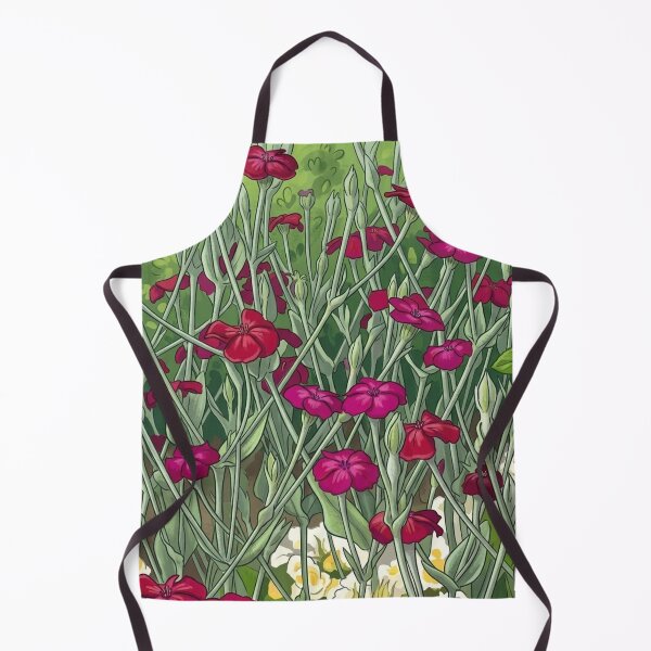 Item preview, Whimsical Fuchsia Garden Illustration – Floral Art Print designed and sold by AirCrayons27.