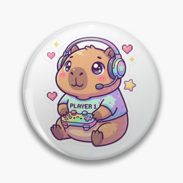 Item preview, Cute Gamer Capybara- Funny Gaming Animal Design for Casual and Cozy Gamers designed and sold by CozyDesignsCo.