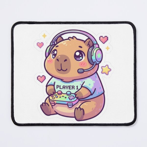Item preview, Cute Gamer Capybara- Funny Gaming Animal Design for Casual and Cozy Gamers designed and sold by CozyDesignsCo.