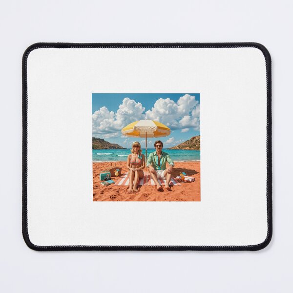 Item preview, 1970s Retro Beach Couple Portrait designed and sold by marianka91.