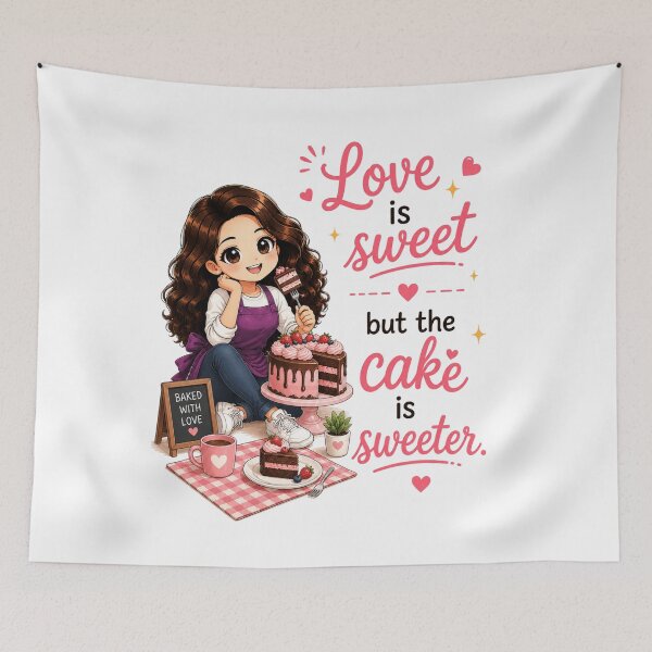 Item preview, Love is Sweet But the Cake is Sweeter designed and sold by thecookiegallery.