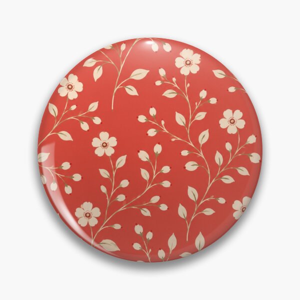 Item preview, Coral Wildflower Vine Pattern | Vintage Botanical Cottage Print designed and sold by Ioanna-Studio.
