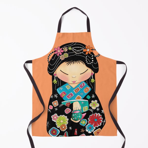 Item preview, Little Green Teapot Kawaii Geisha Girl Tea Ceremony designed and sold by Karin Taylor.
